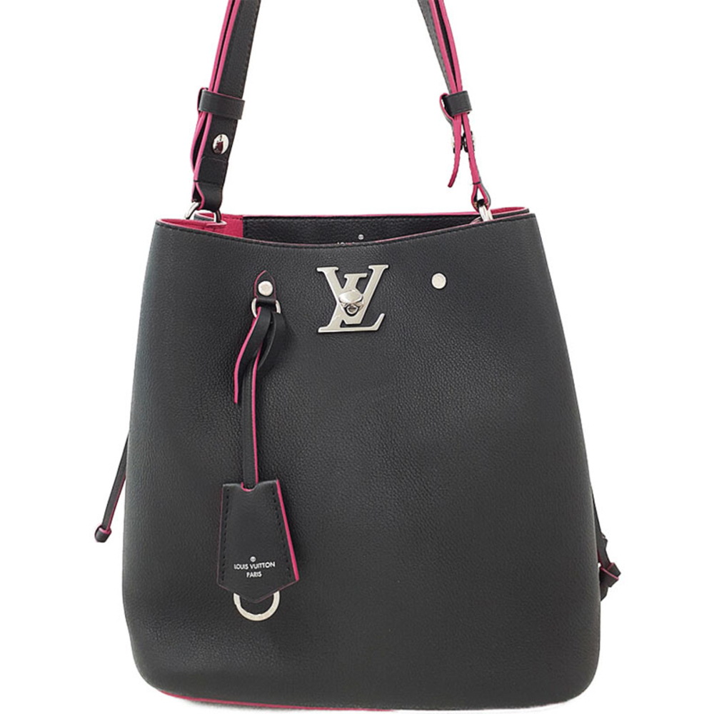 Louis Vuitton Lock Me Bucket Shoulder Bag Noir